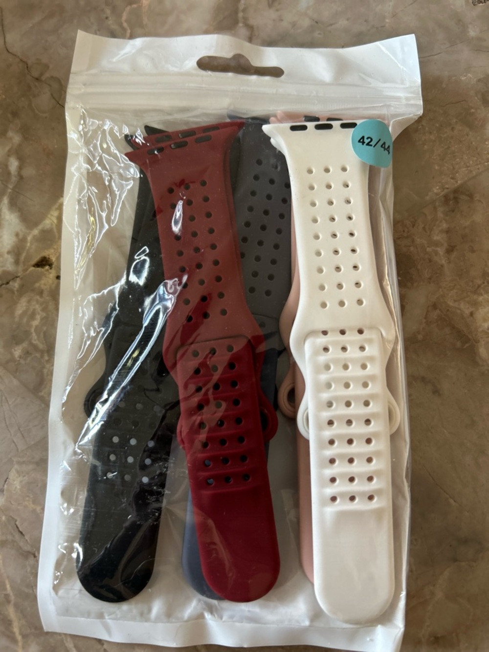 Amazon Silicone Smartwatch Bands - Black, Red, White, Pink